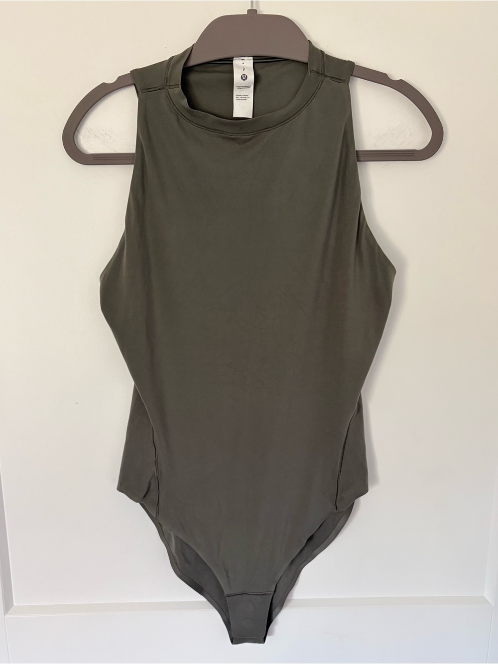 Lululemon Wundermost Ultra-Soft Nulu High-Neck Bodysuit Grey - Small